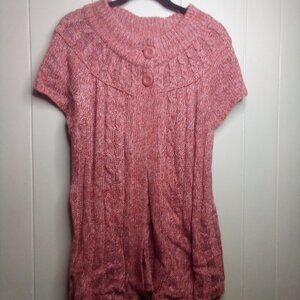 Sonoma Sweater Top L Sleeveless Open Front Brown Orange